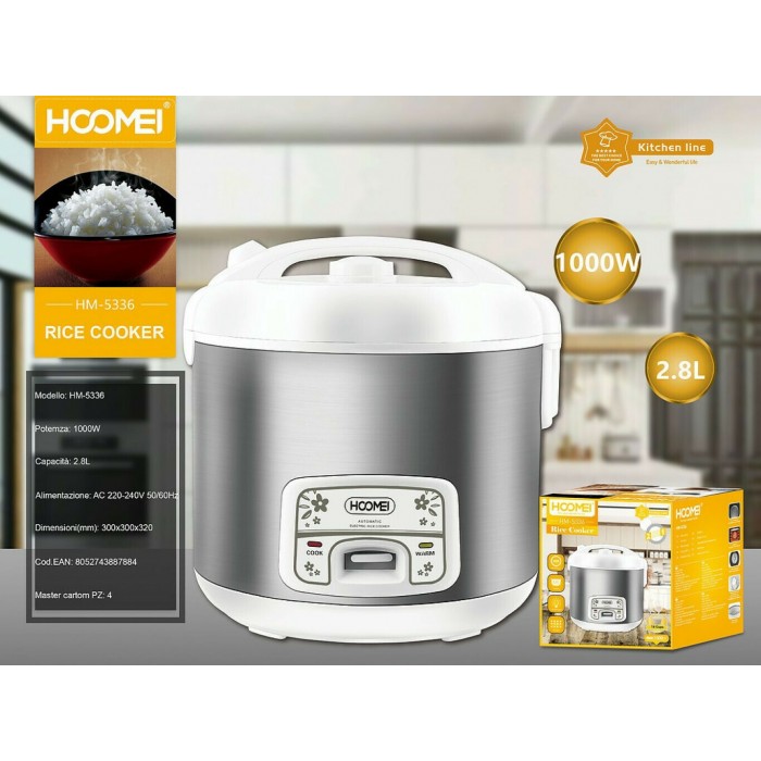 Βραστήρας ρυζιού 1000W Rice coocker 2.8Lt Hoomei HM-5336