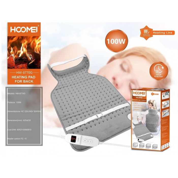 Ηλεκτρική Θερμοφόρα Πλάτης Γκρι 63x42cm Hoomei HM-8770G