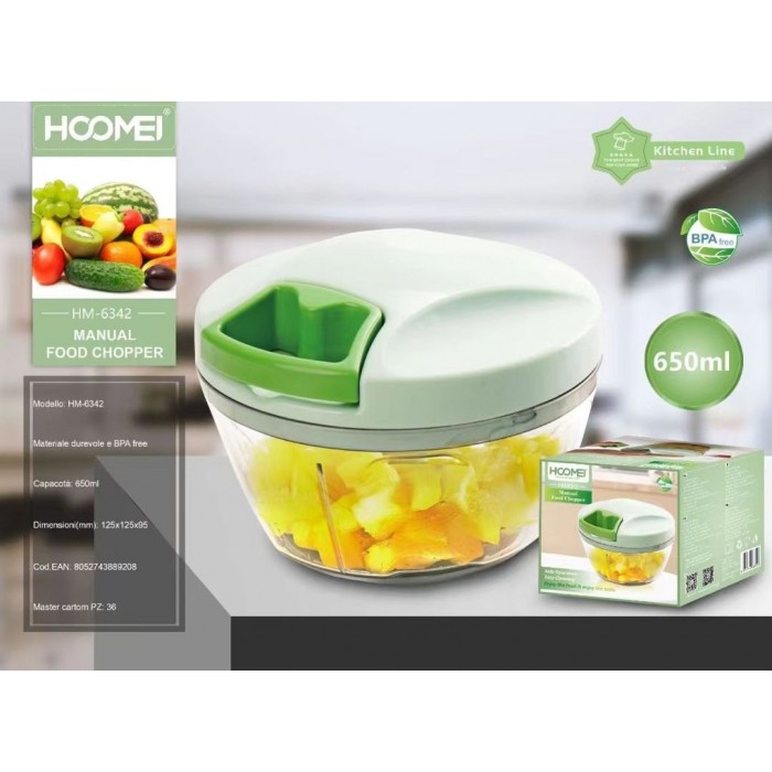 Πολυκόπτης Λαχανικών Πλαστικός Χειροκίνητος 650ml Hoomei HM-6342