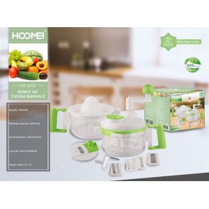 Πολυκόπτης Λαχανικών Πλαστικός Χειροκίνητος Πολύχρωμος Hoomei HM-6350