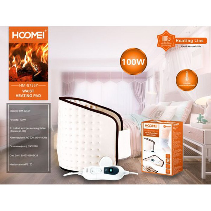 Ηλεκτρική Θερμοφόρα Μέσης Πολύχρωμη 290x690mm Hoomei HM-8755Y