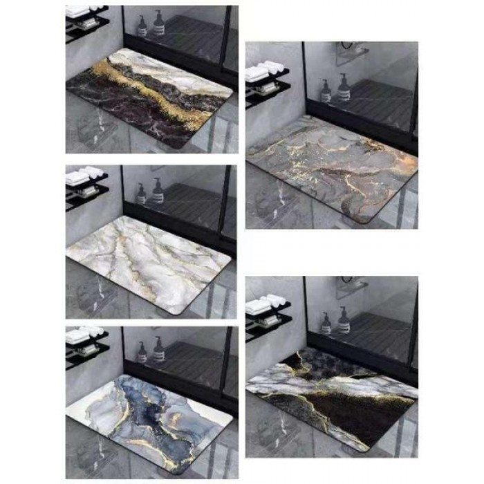Πατάκι Αντιολισθητικό Μπάνιου Πολύχρωμο σχέδιο Μάρμαρο 38x58cm ForHome 243803