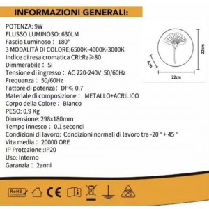 Φωτιστικό Απλίκα LED Τοίχου 9W 630LM 22x4x22cm ForHome 759470