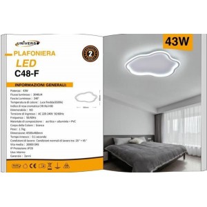 Μεταλλική Πλαφονιέρα Οροφής Σύννεφο 50x46cm Universo C48-F