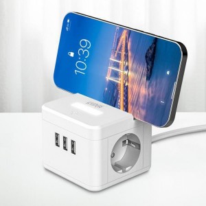 Πολύπριζο Ασφαλείας 2 Θέσεων με 3 USB Λευκό Winstar CZ-861