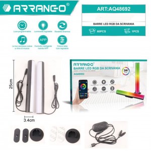 Ράμπα Φωτισμού LED RGB με Bluetooth και Ανιχνευτή Ήχου Arrango AQ48692 