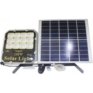 Ηλιακός Προβολέας Led Solar Panels 100W IP66 με τηλεχειριστήριο ForHome 244009