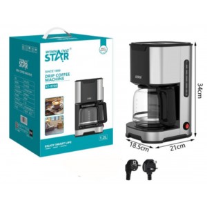 Καφετι΄έρα 1000W 1.2L Stainless Steel Drip Coffee Maker Machine Winningstar ST-9708