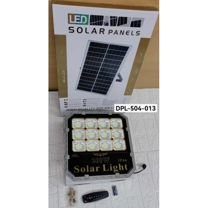 Ηλιακός Προβολέας Led Solar Panels 200W IP66 με τηλεχειριστήριο ForHome 244013