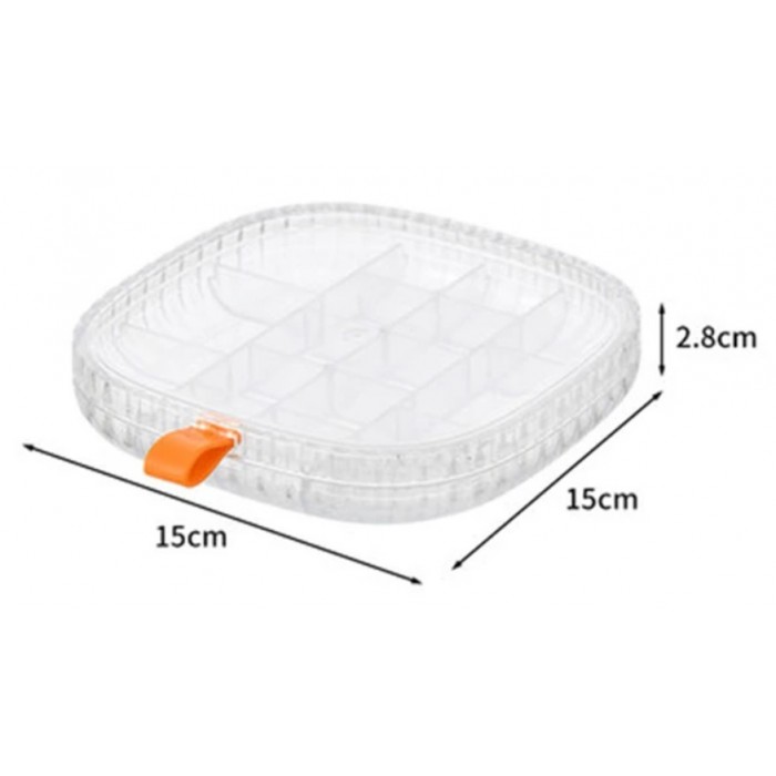 Μπιζουτιέρα Πλαστική Τετράγωνη 15x15x2.8cm ForHome 320011