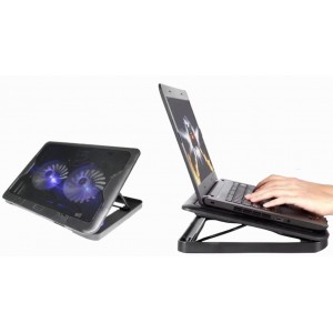 Cooling Pad για Laptop έως 17" με 2 Ανεμιστήρες και Φωτισμό ForHome 605035