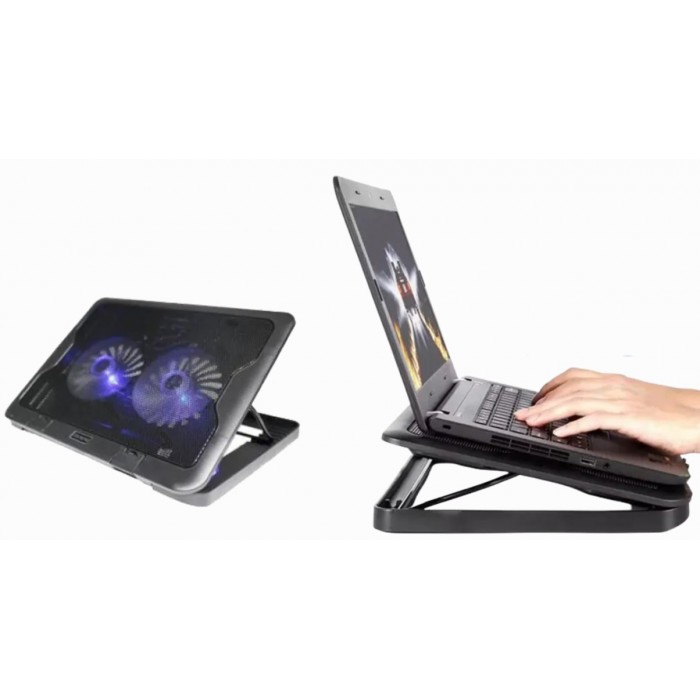 Cooling Pad για Laptop έως 17" με 2 Ανεμιστήρες και Φωτισμό ForHome 605035