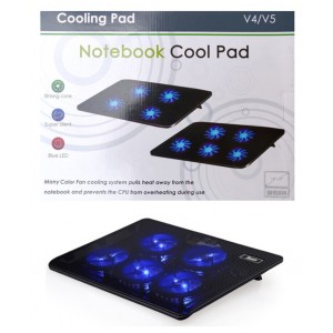 Αντιολισθητικό Cooling Pad για Laptop & Notebook έως 17" με 5 Ανεμιστήρες και Φωτισμό ForHome 605036