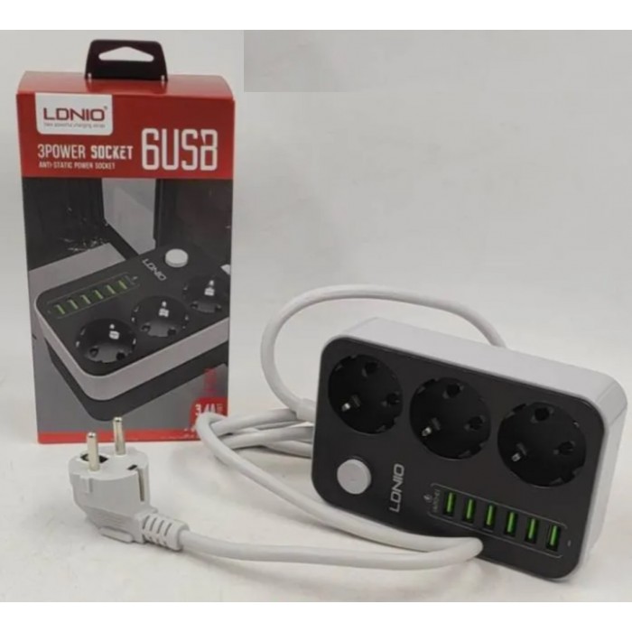 Πολύπριζο και Φορτιστής με 6 θύρες USB ForHome 701039