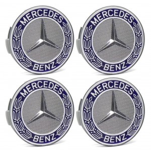 Τάπες Κέντρου Ζάντας MERCEDES Μπλε 75mm σετ 4 τεμαχίων ForHome 680506