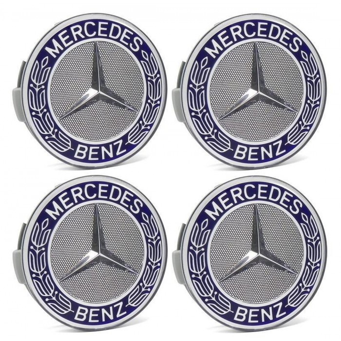 Τάπες Κέντρου Ζάντας MERCEDES Μπλε 75mm σετ 4 τεμαχίων ForHome 680506