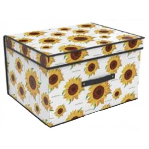 Κουτί Αποθήκευσης Υφασματινο Αναδιπλούμενο σχέδιο Sunflower 60x50x40cm
