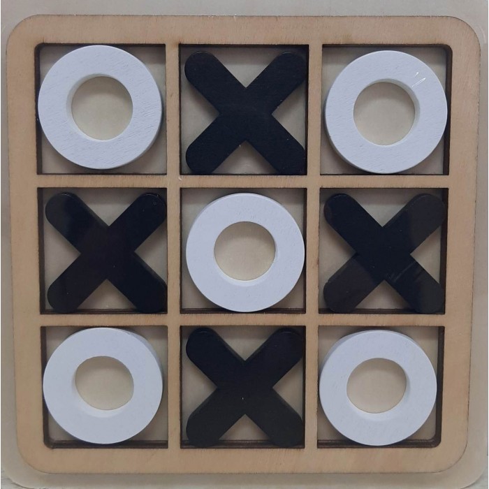 Τρίλιζα Ξύλινη Επιτραπέζιο Παιχνίδι 3+ 14x14cm