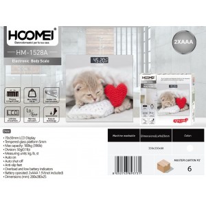 Ψηφιακή Ζυγαριά 280x280x25mm Πολύχρωμη Hoomei HM-1528A
