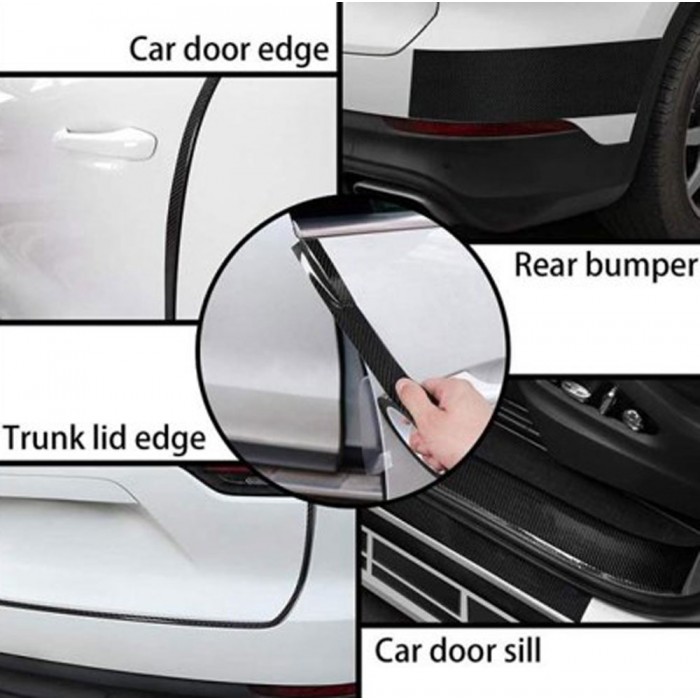Carsun C6207 Αυτοκόλλητη Προστατευτική Λωρίδα Πόρτας Αυτοκινήτου 500x1.5cm μαύρο 
