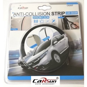Carsun C6207 Αυτοκόλλητη Προστατευτική Λωρίδα Πόρτας Αυτοκινήτου 500x1.5cm μαύρο 