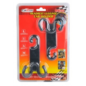 Carsun LA-8878 Σετ Κρεμάστρες Αυτοκινήτου 8x14εκ. Πλαστικές 2τμχ