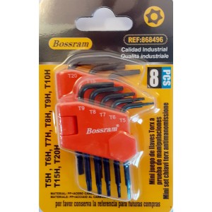 Σετ Κλειδιά TORX μινιΙ 8τμχ T5H - T20H  Bossram 868496 