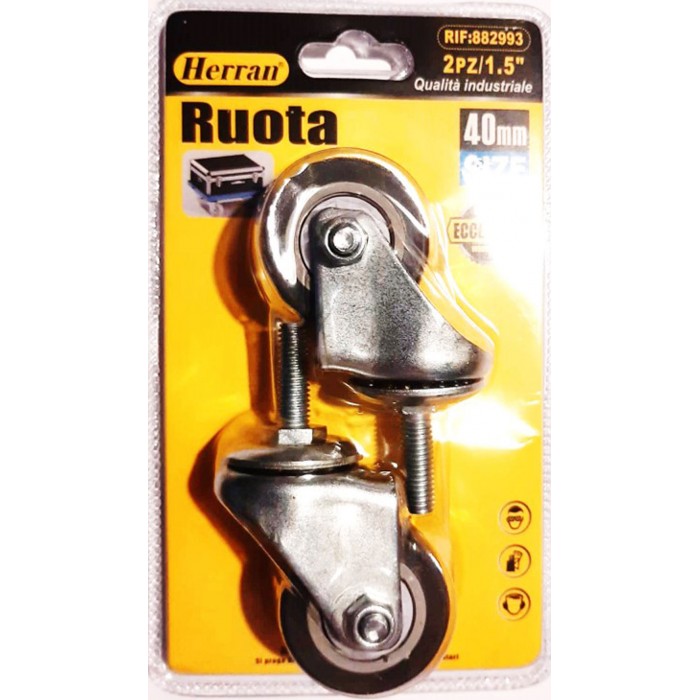 Herran 882993 Σετ Ρόδα με Βίδα Φ40mm 5x8cm 2 τεμαχίων