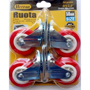 Herran 883002 Σετ Ρόδα Περιστρεφόμενη Φ50mm x 21mm 4 τεμαχίων