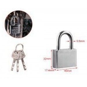 Kmt Tools 6314653 Λουκέτο Ασφαλείας Πέταλο Ασημί με 3 Κλειδιά 40mm