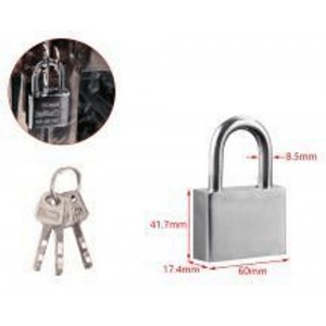 Kmt Tools 6314655 Λουκέτο Ασφαλείας Πέταλο Ασημί με 3 Κλειδιά 60mm