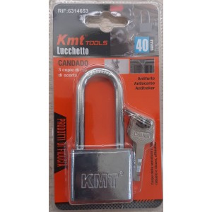 Kmt Tools 6314653 Λουκέτο Ασφαλείας Πέταλο Ασημί με 3 Κλειδιά 40mm