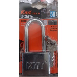 Kmt Tools 6314654 Λουκέτο Ασφαλείας Πέταλο Ασημί με 3 Κλειδιά 50mm