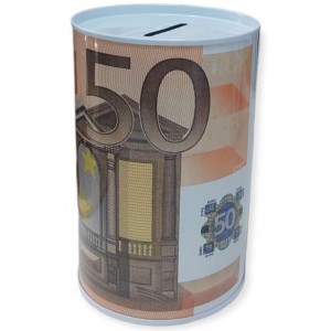 Κουμπαράς Mεταλλικός με Σχεδιο Χαρτονόμισμα 50 ευρώ 8x12.5cm