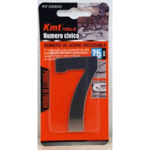 KMT 9368065 Μεταλλικός Ινοξ Αυτοκόλλητος Αριθμός Νο7 4.5x7.5cm