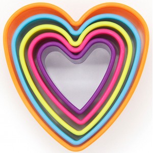 Σετ Κουπ Πατ Πλαστικά Πολύχρωμα 5 τεμάχια σχέδιο Καρδιά