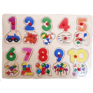 Ξύλινο Παιδικό Puzzle 20τμχ για 3+ Ετών Αριθμοί 29x21εκ.