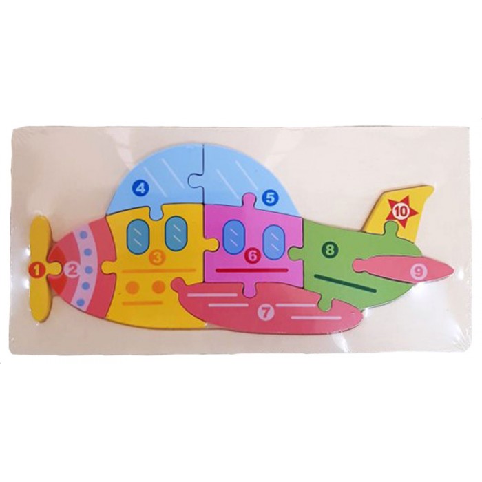 Παιδικό Puzzle Ξύλινο Αεροπλάνο  10pcs για 3+ Ετών 30x15cm ForHome 103015