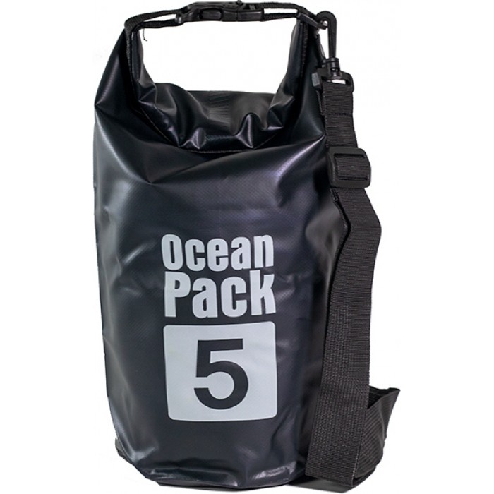 Ocean Pack Στεγανός Σάκος Ώμου με Χωρητικότητα 5 Λίτρων Μαύρoς