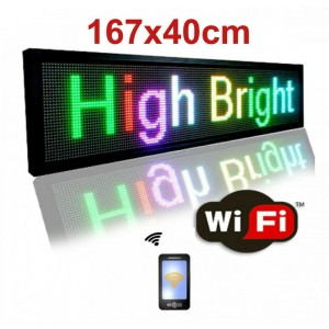 Κυλιόμενη Πινακίδα LED Μονής Όψης Αδιάβροχη SDS-8803 167x40cm RGB