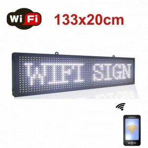 Κυλιόμενη Πινακίδα LED με WiFi Μονής Όψης Αδιάβροχη Λευκό 133x20cm SDS-8794