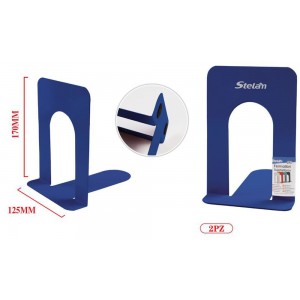 Stelan 689681 Μεταλλικός Βιβλιοστάτης 125x170mm σε Μπλέ Σετ 2 τεμαχίων