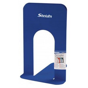 Stelan 689687 Μεταλλικός Βιβλιοστάτης 135x220mm σε Μπλέ Σετ 2 τεμαχίων