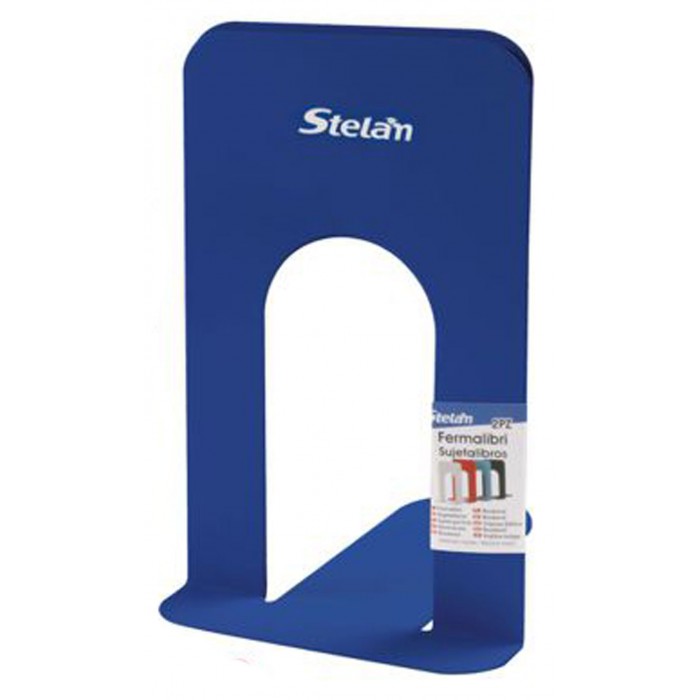 Stelan 689687 Μεταλλικός Βιβλιοστάτης 135x220mm σε Μπλέ Σετ 2 τεμαχίων