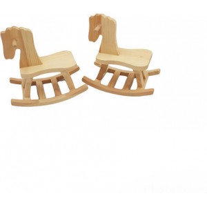 Ξύλινα κουνιστά αλογάκια decoupage SDS-1200 2 τμχ