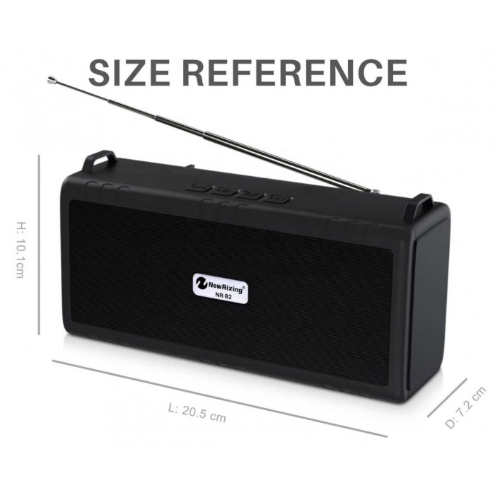 NewRixing NR-B2 Ασύρματο φορητό ηχείο Bluetooth με κεραία 5W Black