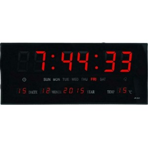 Ρολόι Τοίχου Ψηφιακό JH-3615 Πλαστικό Μαύρο 36x15cm 