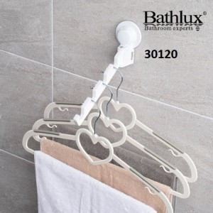 Bathlux BG258 Ράγα Μπάνιου 4 Θέσεων Επιτοίχια με Βεντούζα ​19.9x6.2cm Λευκή
