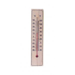 Θερμόμετρο ξύλινο επιτοίχιο 15x3.5εκ.