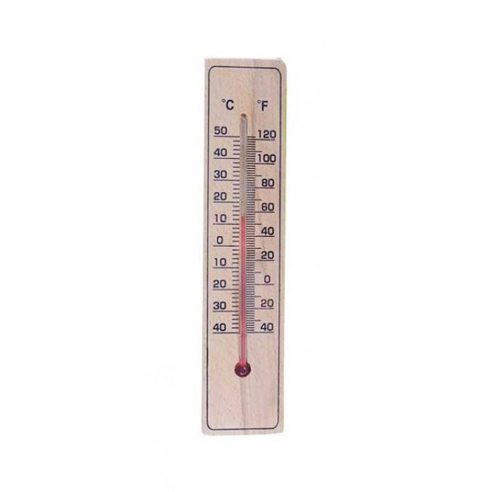 Θερμόμετρο ξύλινο επιτοίχιο 15x3.5εκ.